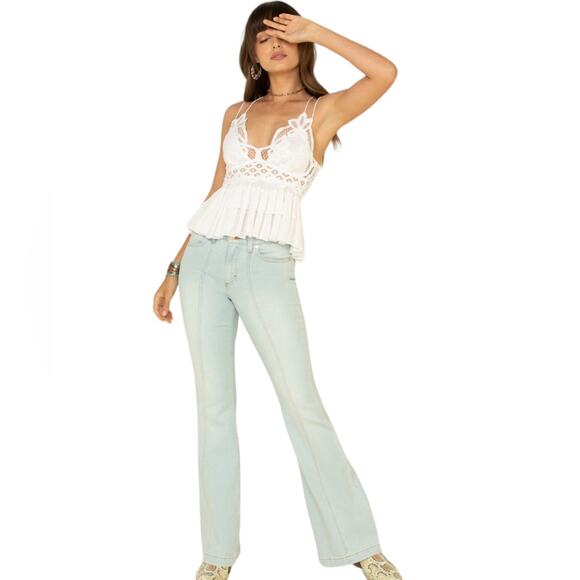 NWT FREE PEOPLE Adella Cami White Lace Strappy Size Small - Picture 1 of 9